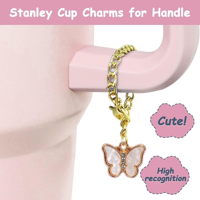 vikgle Stanley Cup Accessories Set,Including 2 Pcs 0.4in Straw Cover, 1 Silicone Spill-Proof Stopper Set of 3, 1 Cute Butterfly Handle Charm, 1 Silicone Boot Fits Stanley 40&30 Oz Tumbler (Pink) - Image 3